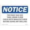 Signmission OSHA, 10" W, Rigid Plastic, 10" W, 14" L, Landscape, This Boat Has Gas Tank Under Floor Check Sign OS-NS-P-1014-L-18590 - alternate 1